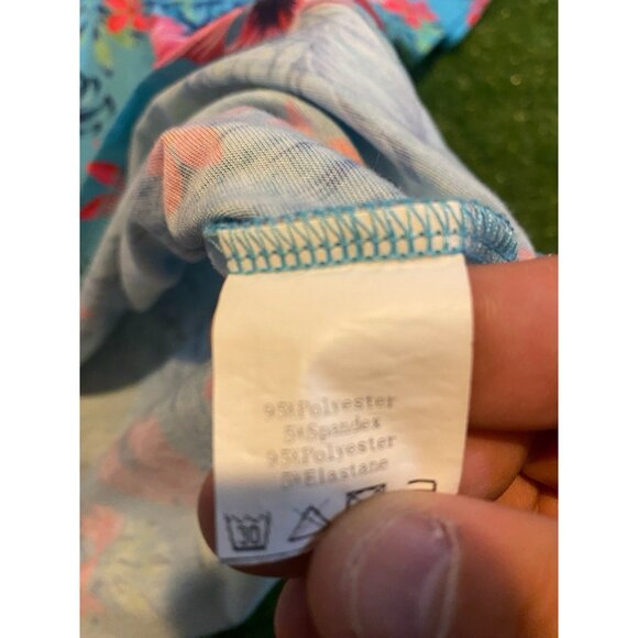 Paul Jones polo mens large pink blue lighweight breathable floral hawaiian 41 - Picture 5 of 12